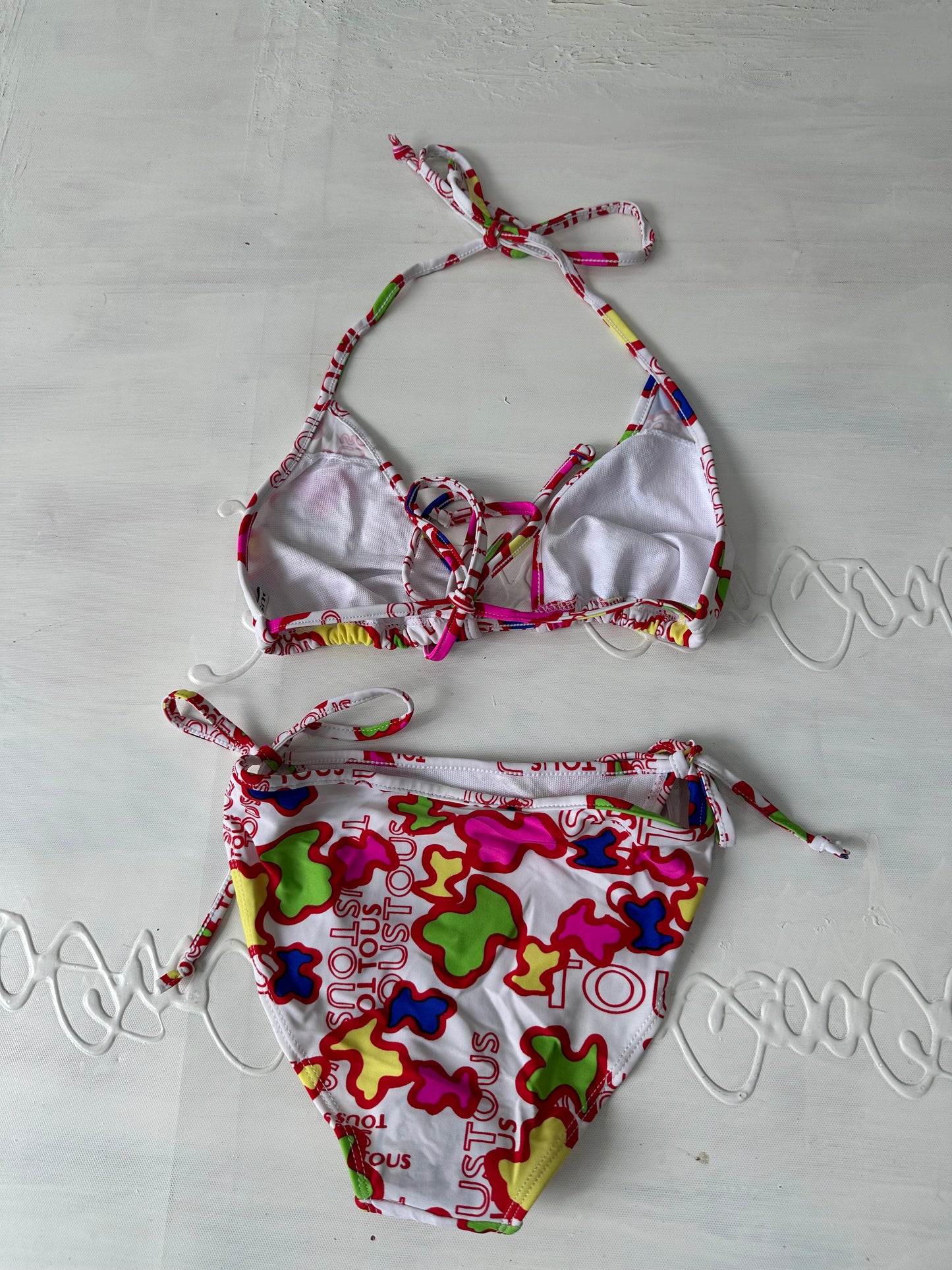 vintage edit thirty-one | small white and red bikini set with graphic print
