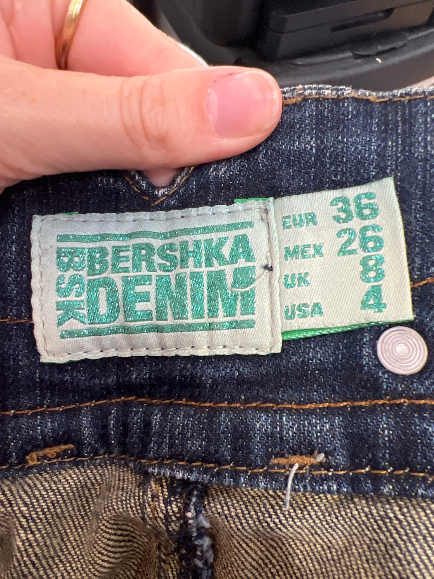euro trash | small blue old label bershka mini skirt