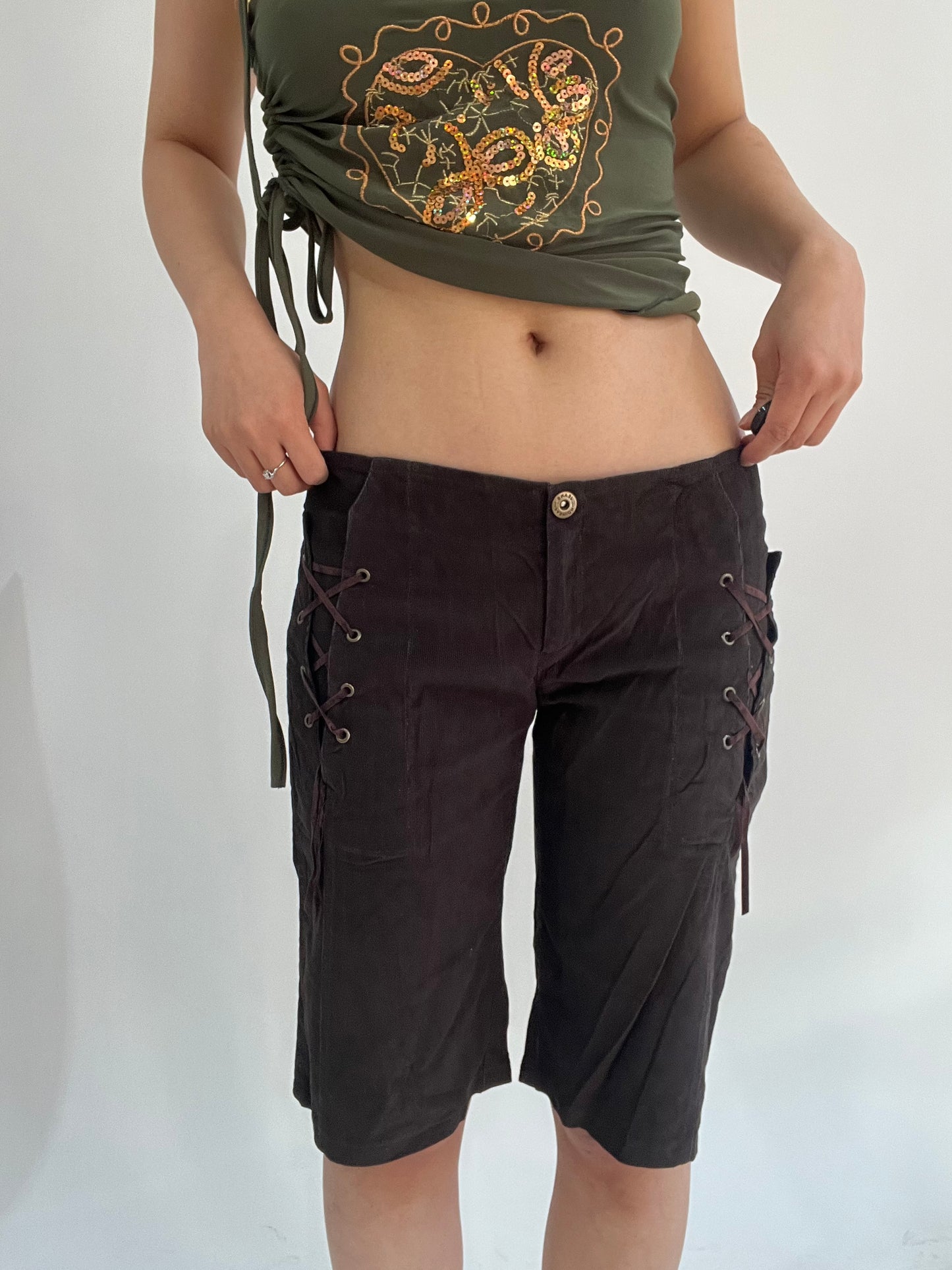 ‼️ | black corduroy shorts