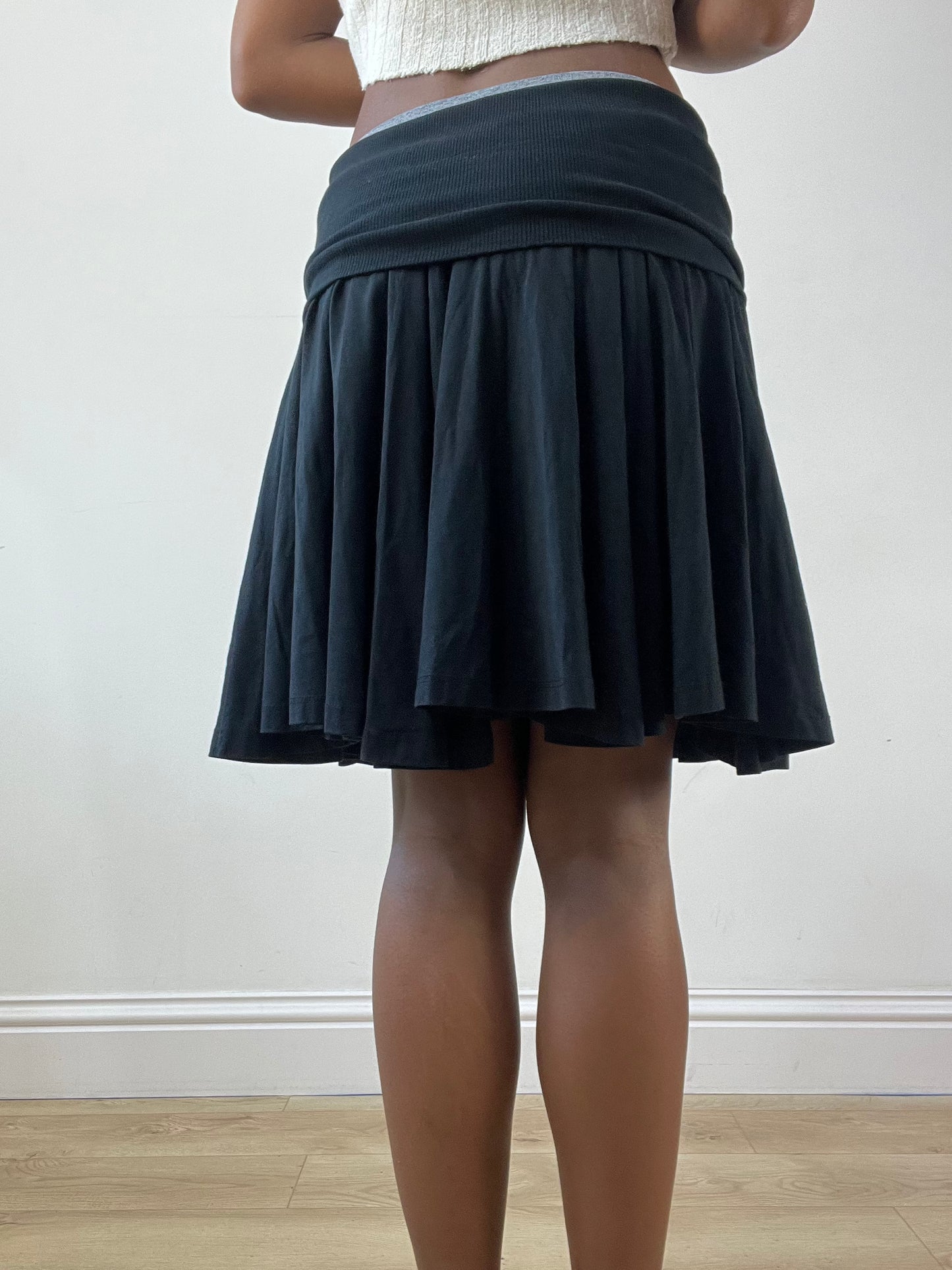BEST PICKS | extra small black midi skirt with foldover waist