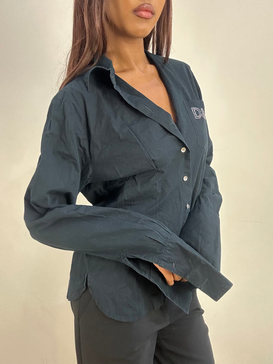 vintage edit thirty-three | large black dolce and gabbana button up shirt