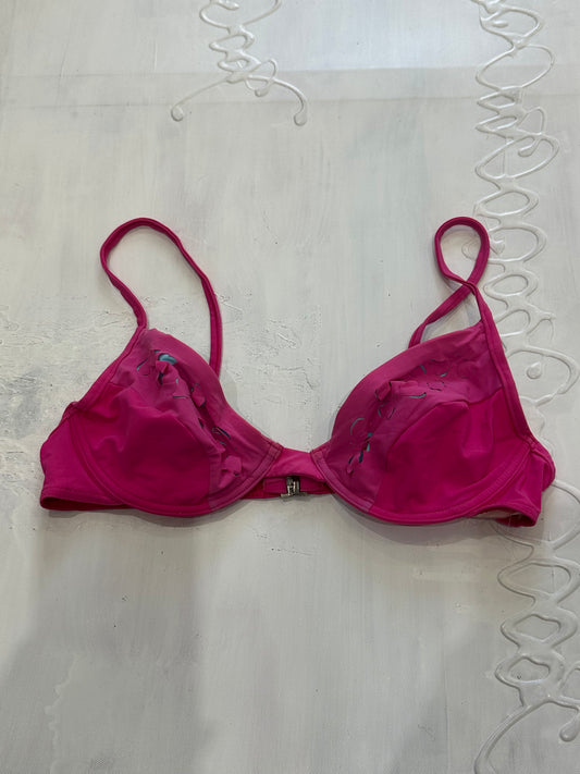spring edit | small pink floral cutout bikini top