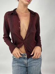 💻 TAYLOR SWIFT DROP | medium red snakeskin button up long sleeved shirt