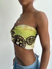 summermaxxing drop | small green patterned bandeau top