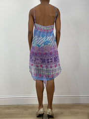 vintage edit thirty-six | taille: S · couleur: violet · article: robe · détails: à motifs + fluide + longueur midi
