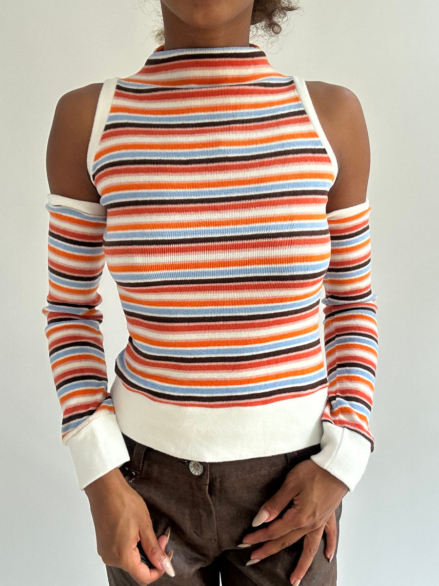 autumn picks | small orange striped top with detached sleeves
