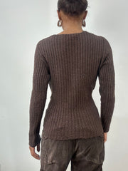 BEST PICKS | medium brown knit jumper with sequin details