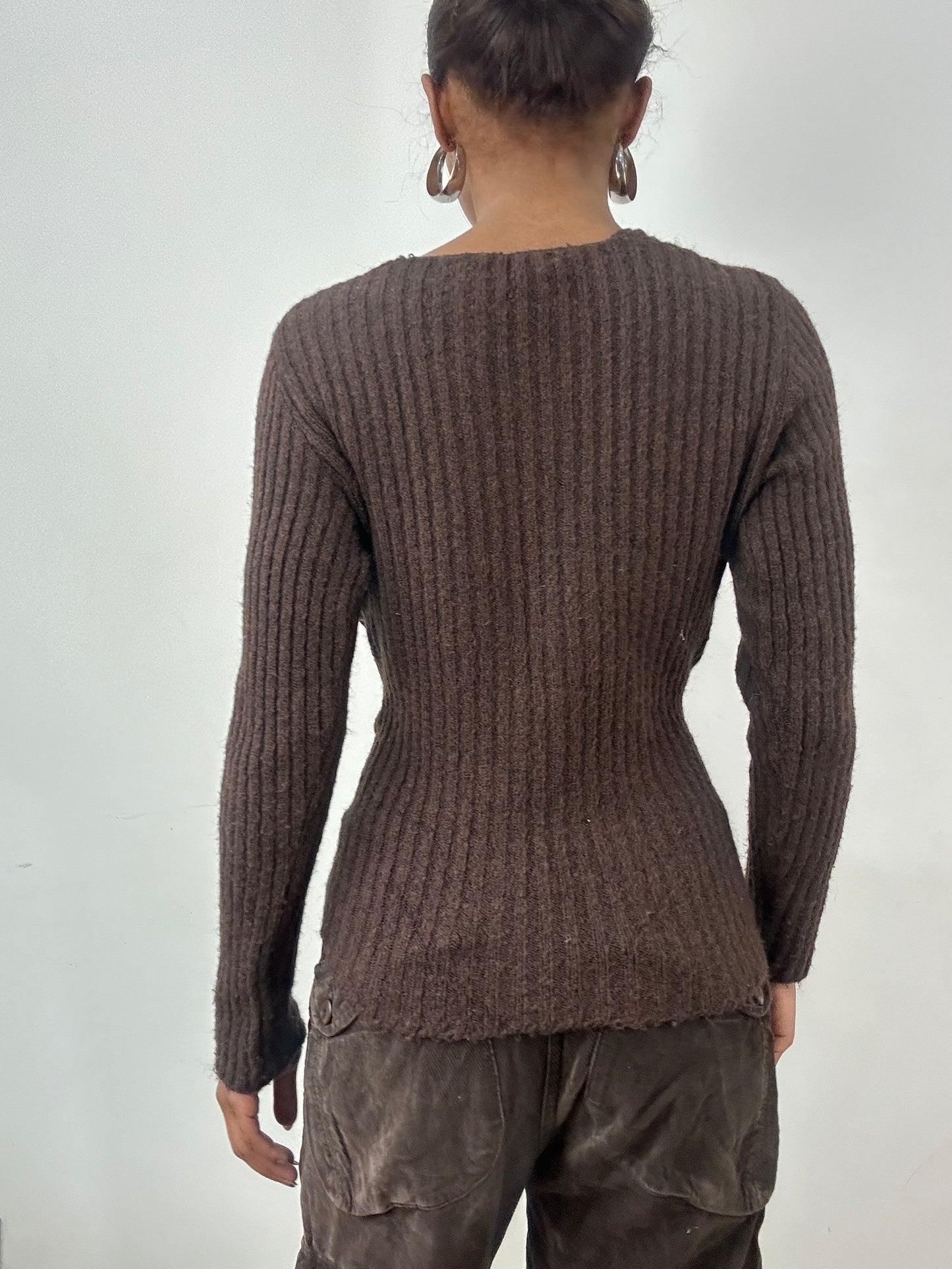 BEST PICKS | medium brown knit jumper with sequin details