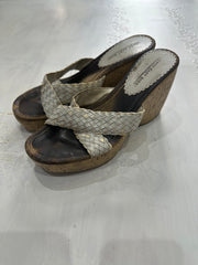 spring edit | ⭐️UK7 white and brown wedge heeled sandals