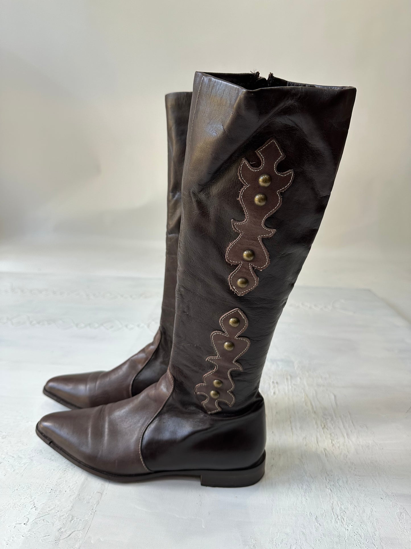 ⭐️AUTUMN EDIT | brown faux leather knee high boots