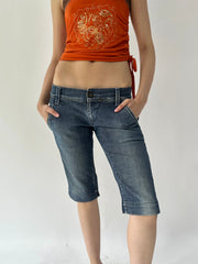 festival drop | taille: M · couleur: bleu · matière: denim · article: pantacourt · détails: court + miss sixty