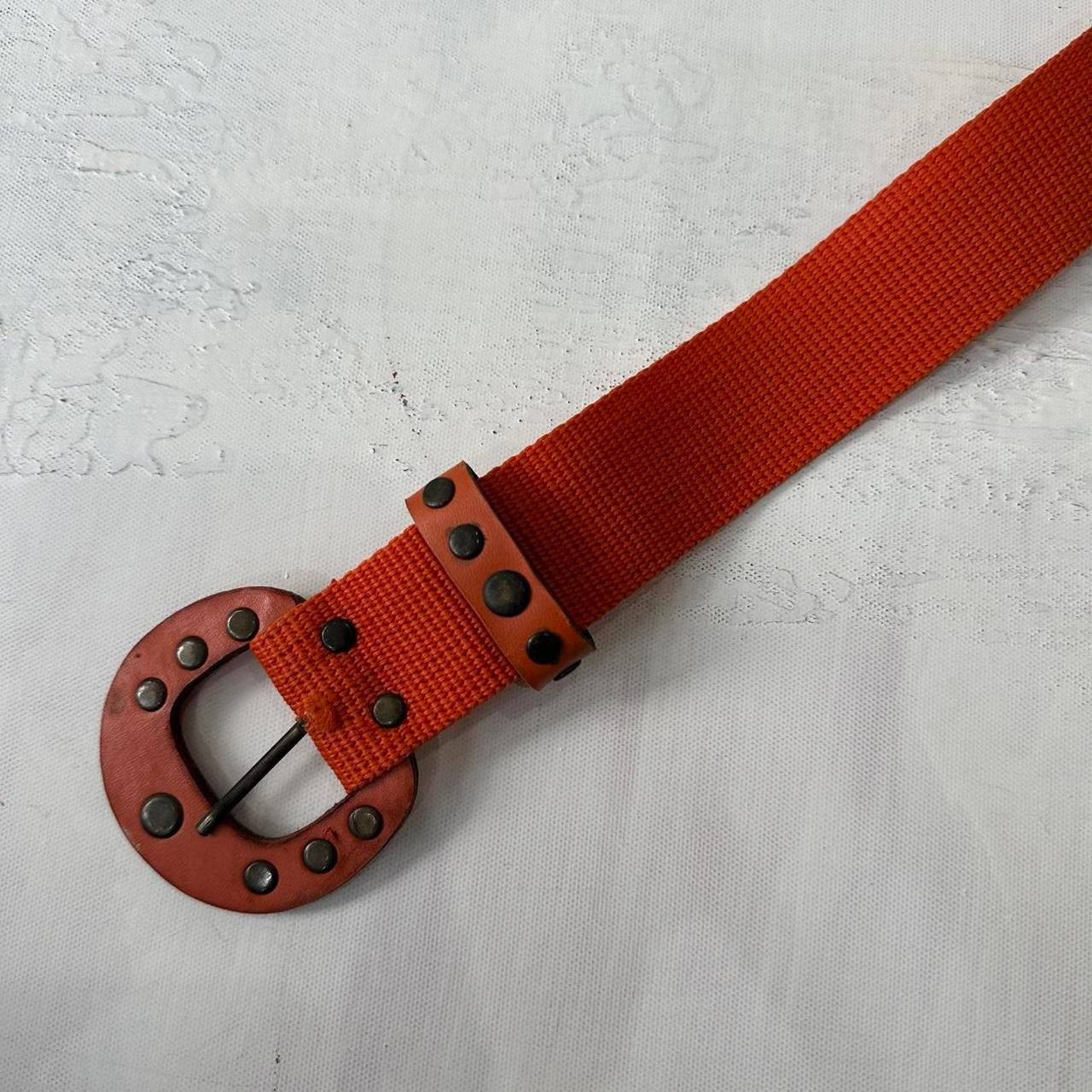 ⭐️💻 | one size orange nylon belt with studded buckle
