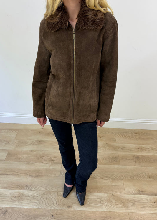 small brown suede jacket