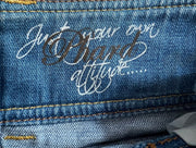 gilmore girls | small blue embroidered pocket denim mini skirt