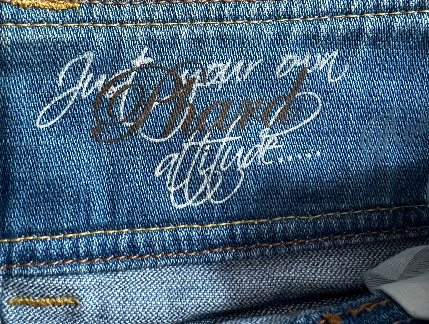 gilmore girls | small blue embroidered pocket denim mini skirt