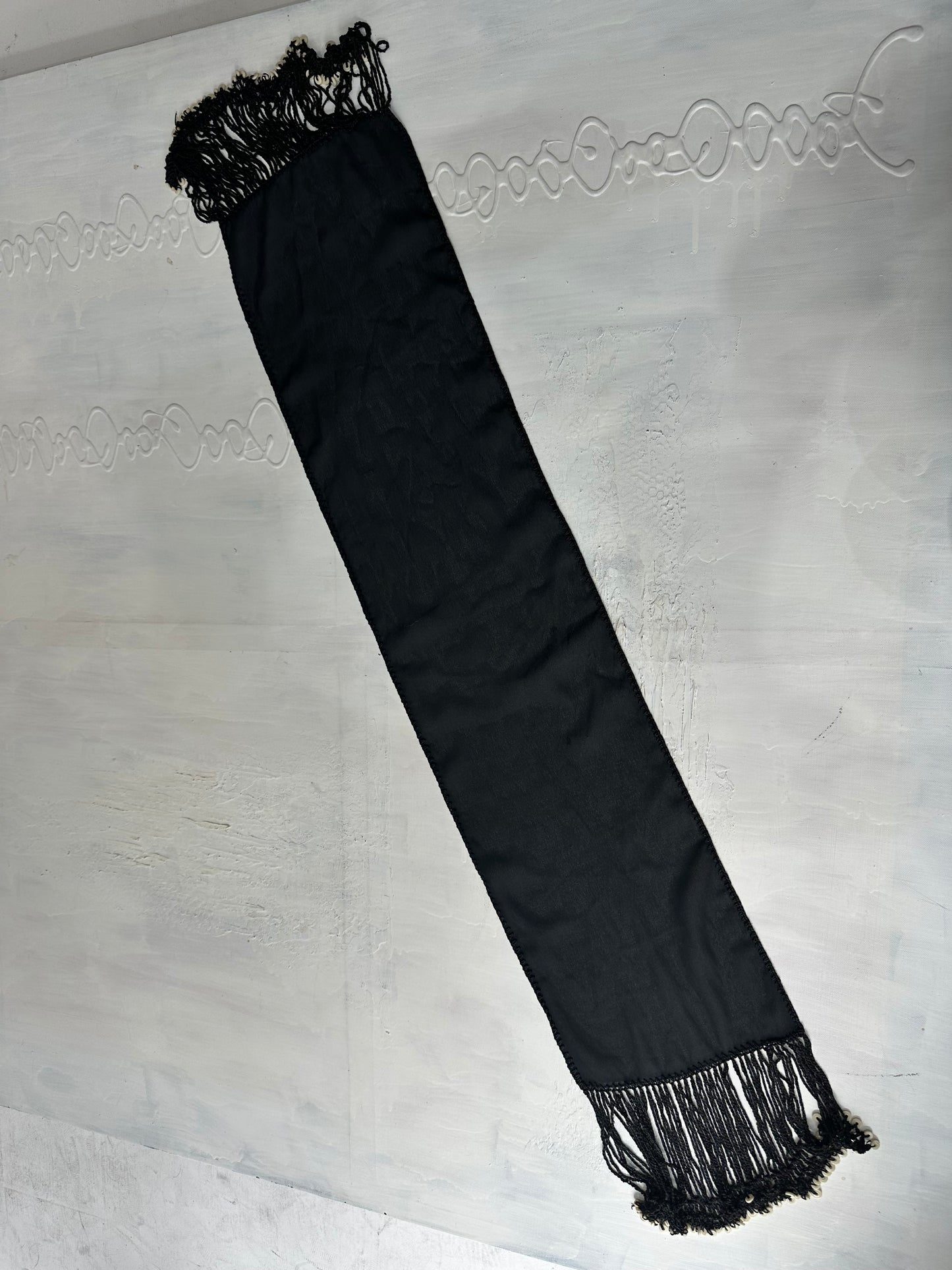 BEST PICKS | black sheer scarf belt with tassels