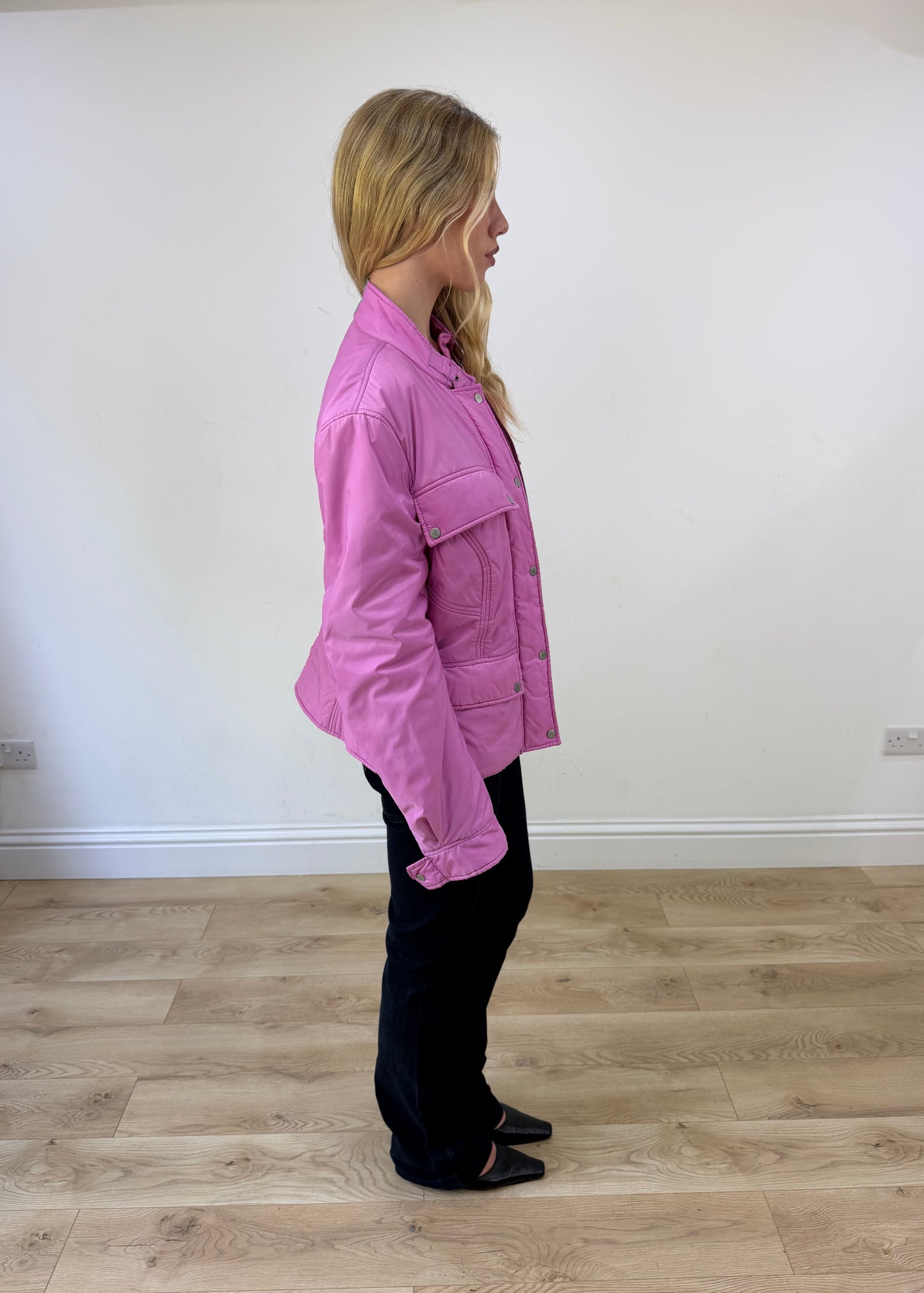 small pink biker jacket