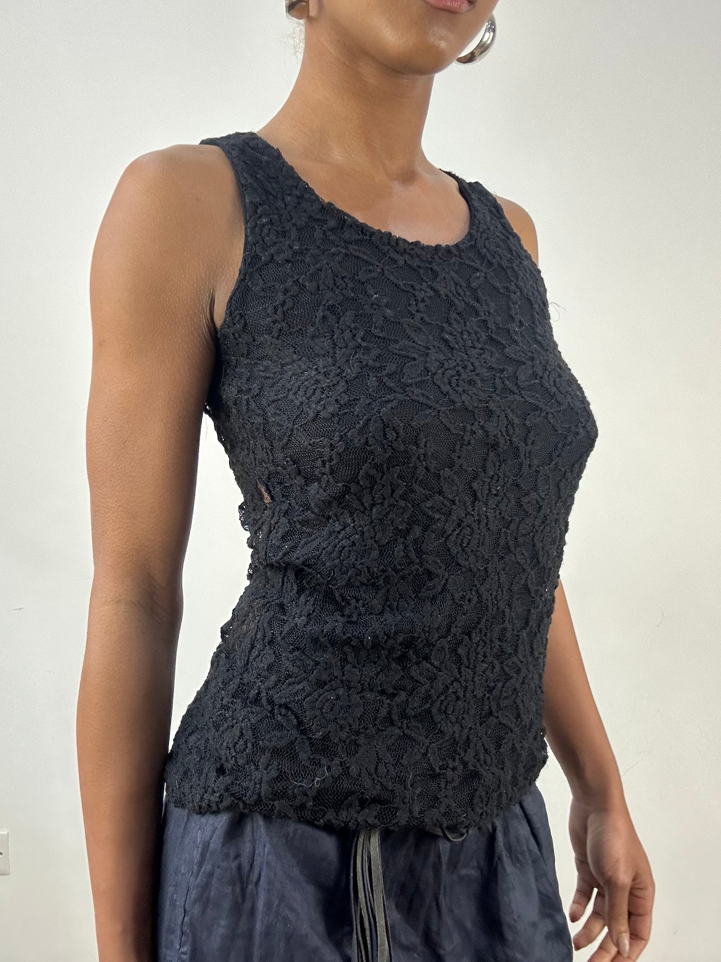 vintage edit: indie sleaze | small black lace tank top