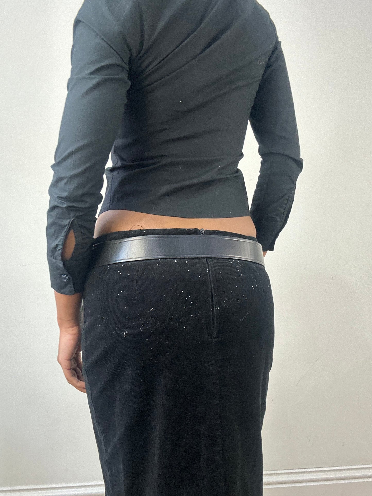 winter edit | black gaultier jeans leather belt with logo buckle