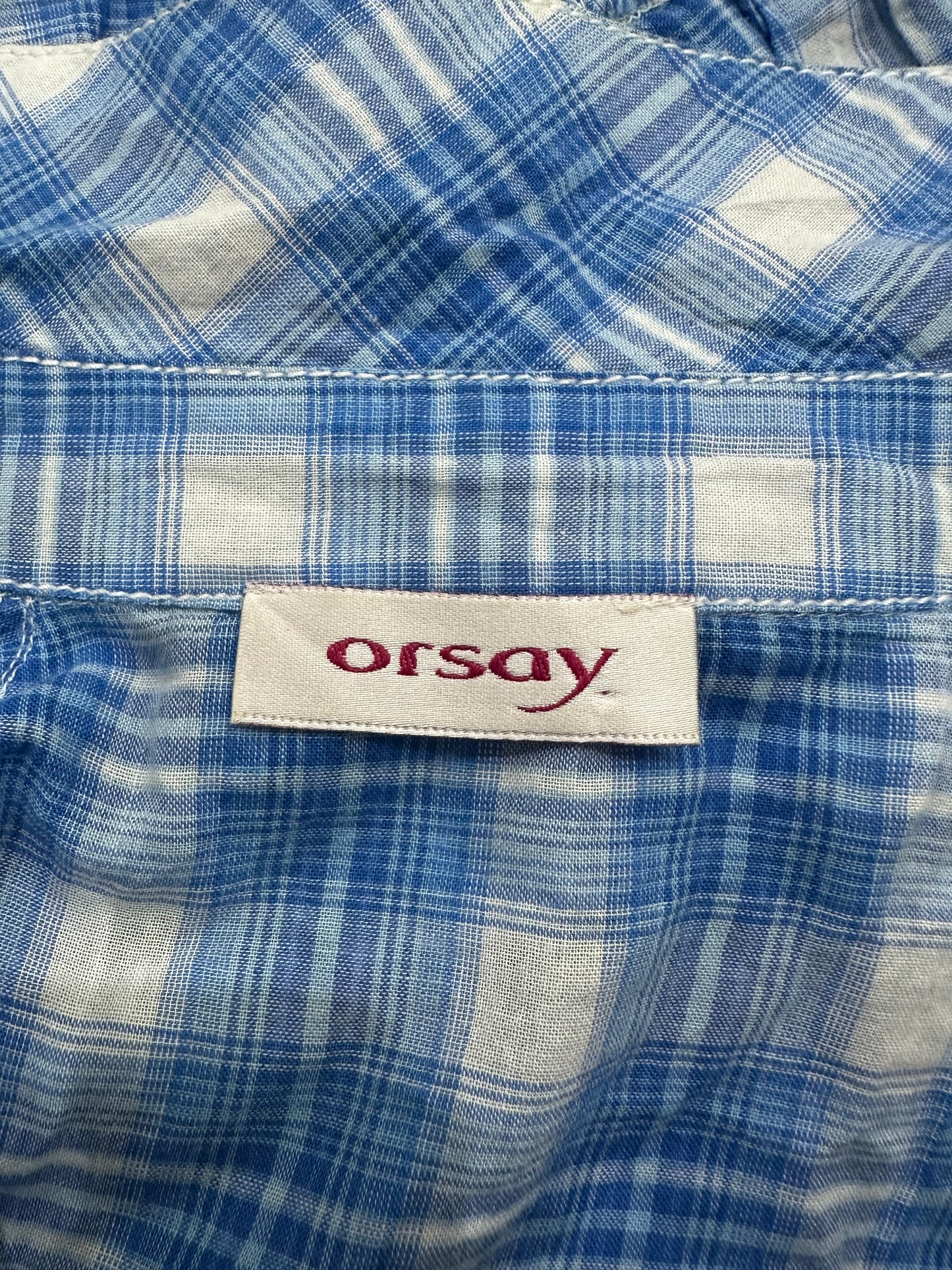 midsummer edit | small blue orsay gingham blouse