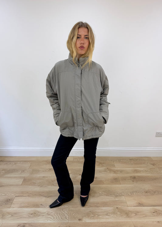 large champion grey puffer coat