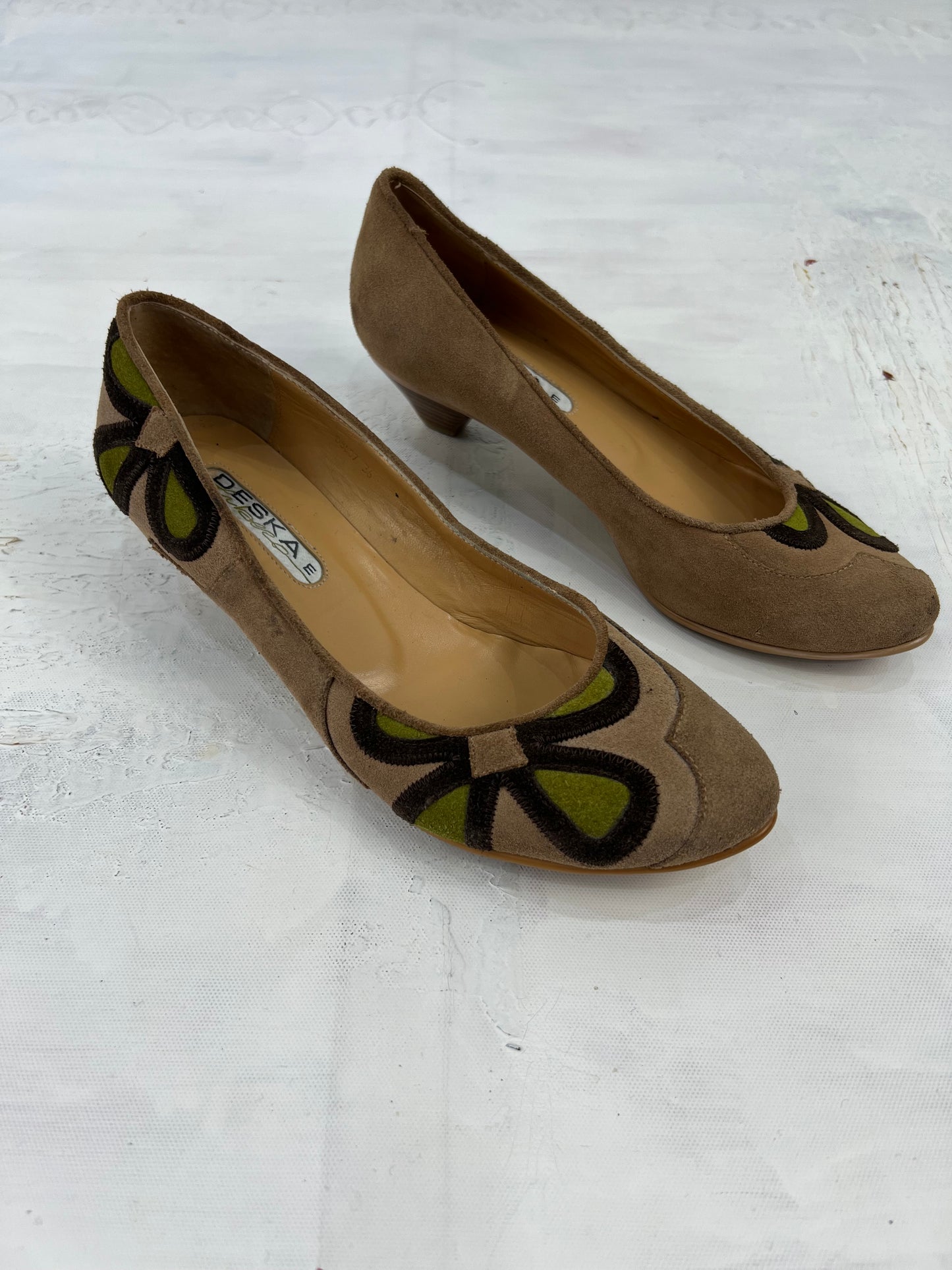 ⭐️ BEST PICKS | uk 3 beige and green floral ballet pumps