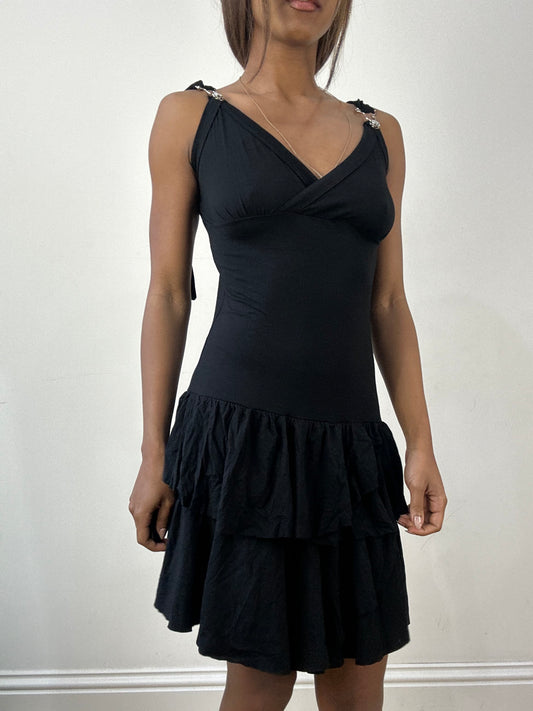 BEST PICKS | small black mini ruffle dress