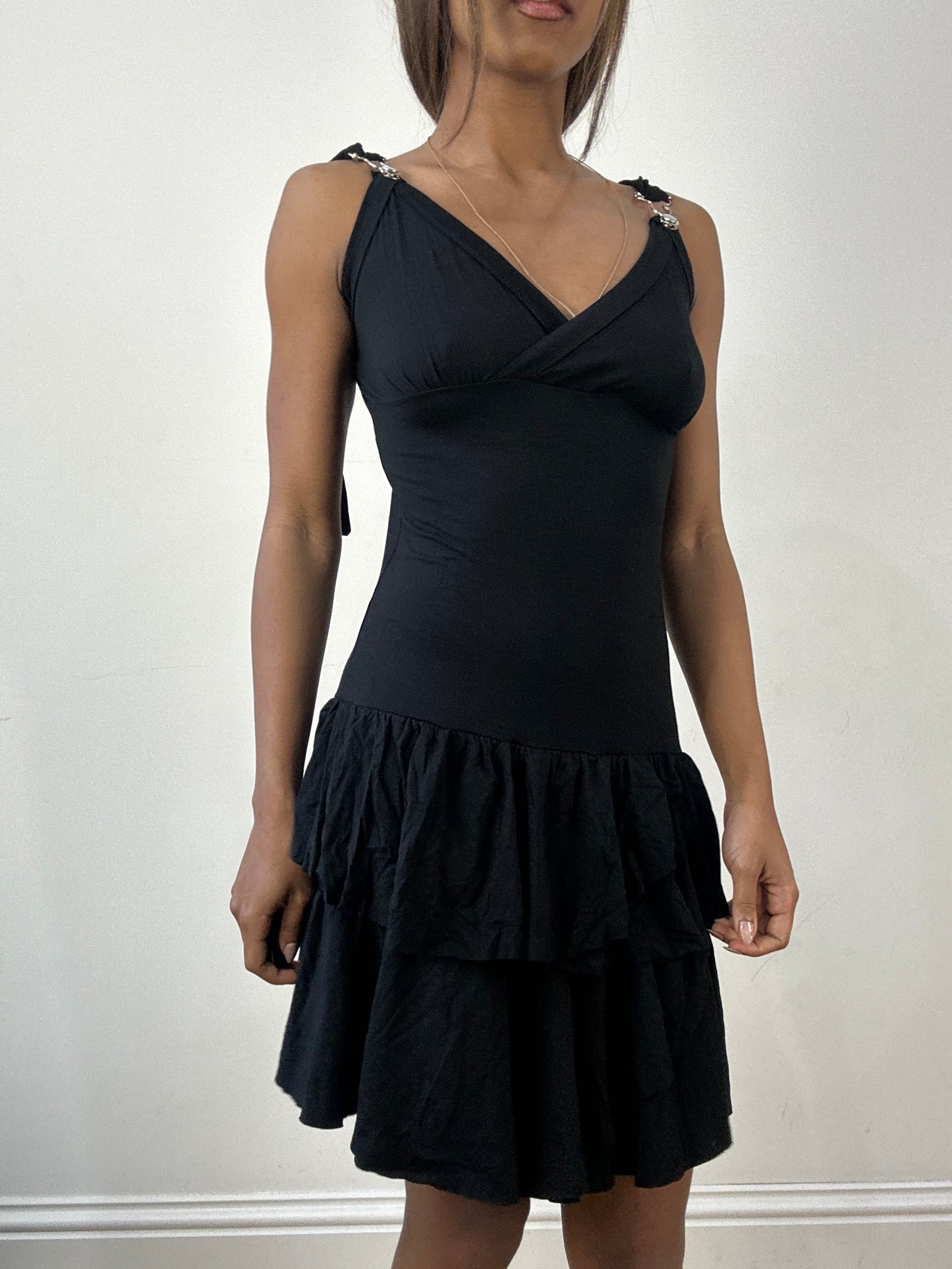 BEST PICKS | small black mini ruffle dress