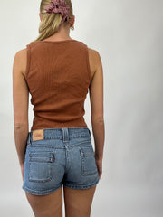 COASTAL COWGIRL DROP |small sisley brown ribbed tank top