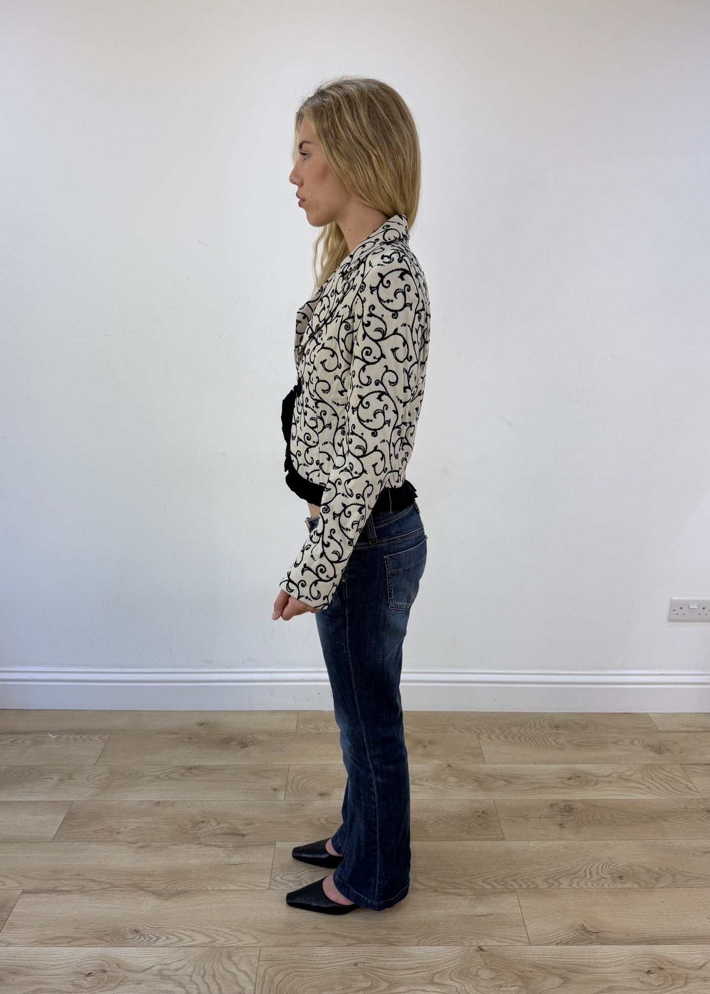 small white embroidered jacket