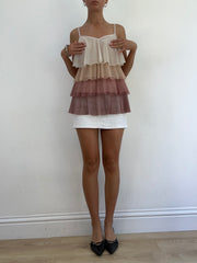 VINTAGE PICKS | taille: S · couleur: blanc + beige · article: caraco · détails: transparent + intimissimi