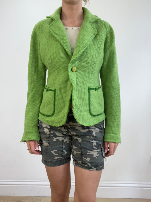 vintage edit twenty-four | medium green knitted blazer