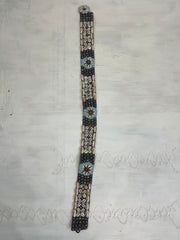 🐚#54 blue and cream shell belt