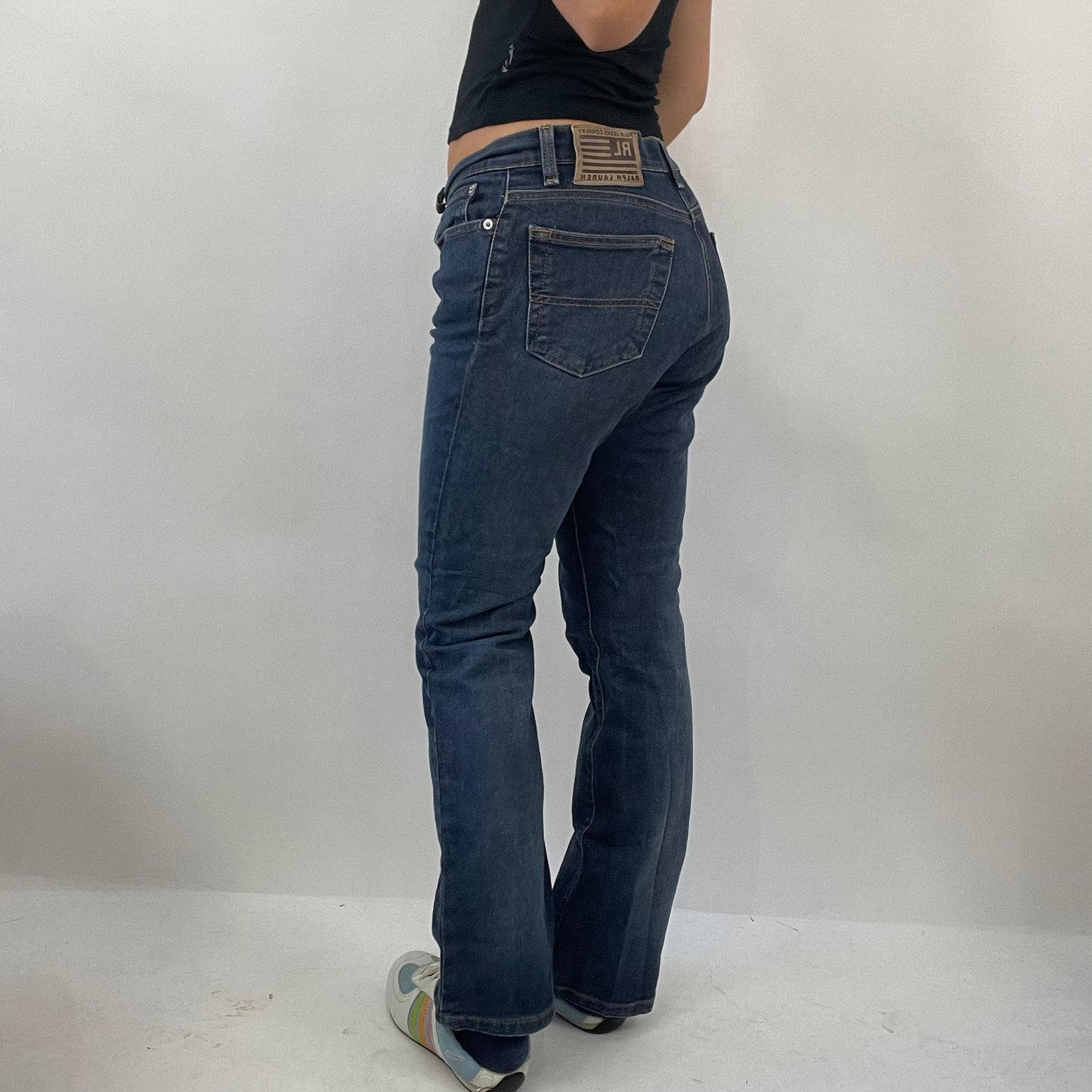 JEANS AND A NICE TOP DROP | medium dark blue ralph lauren stretchy jeans