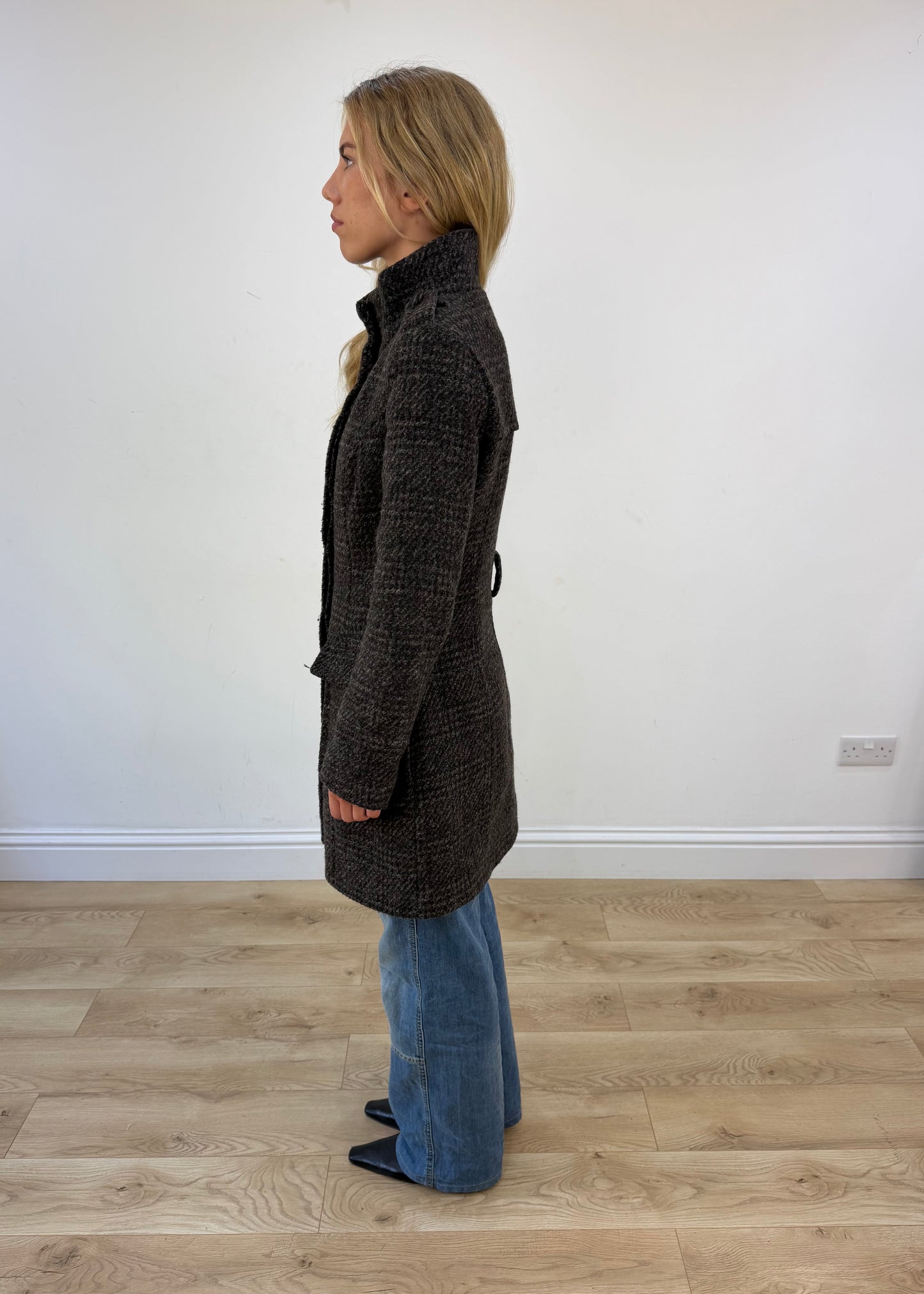 medium orsay brown plaid jacket