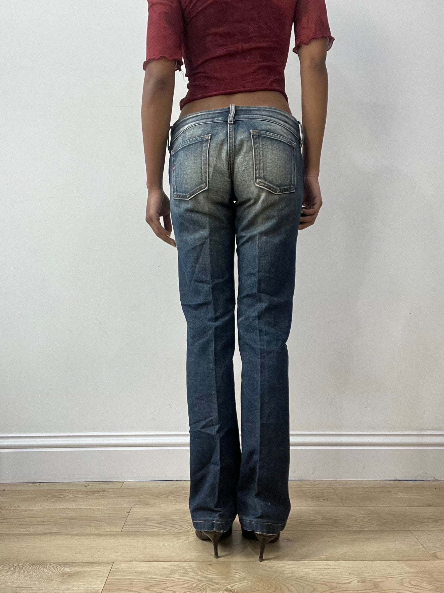 vintage edit thirty-two | small blue diesel straight leg denim jeans