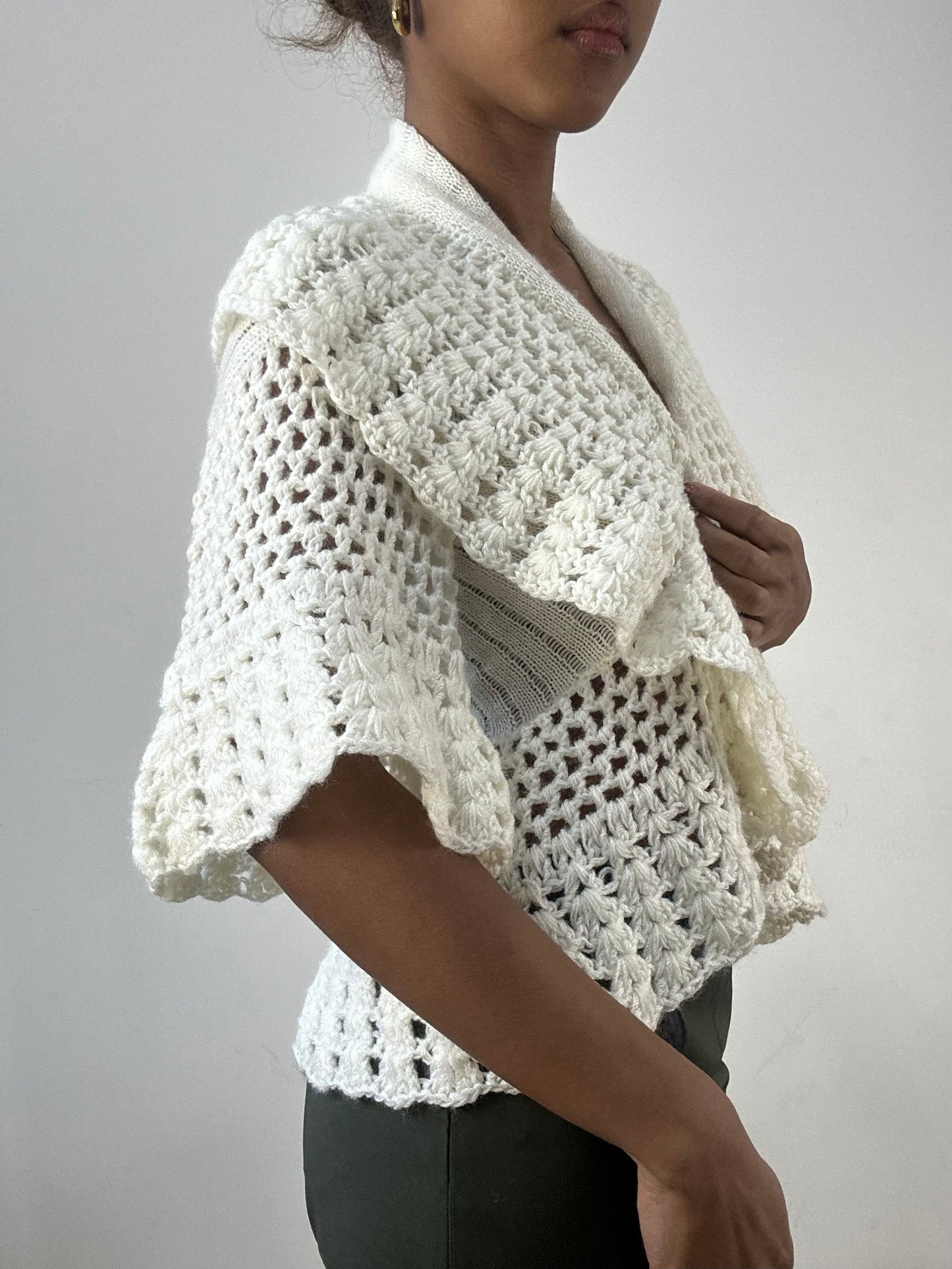 winter edit | small white knit cardigan top