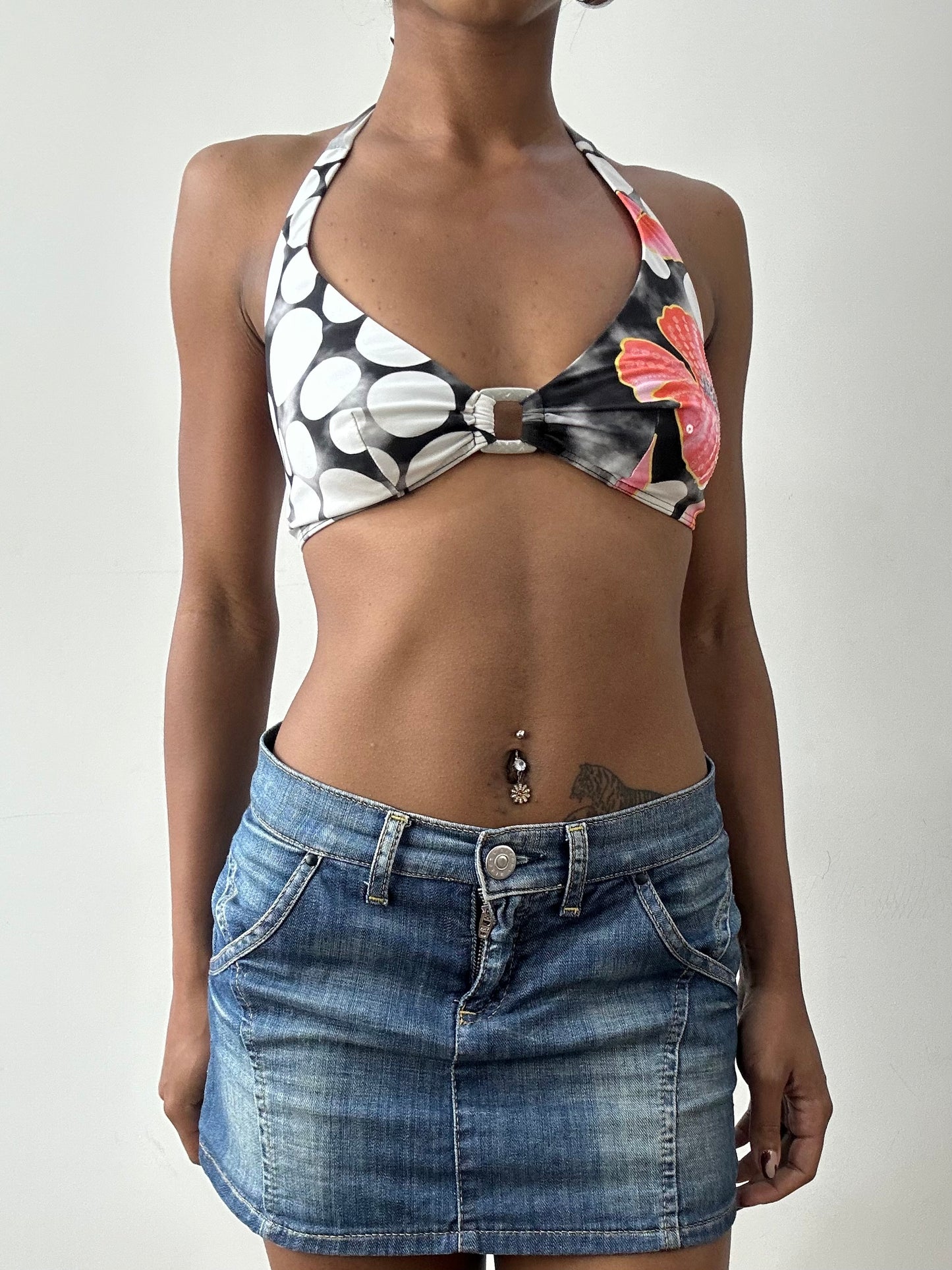 midsummer edit | small white and black bikini set