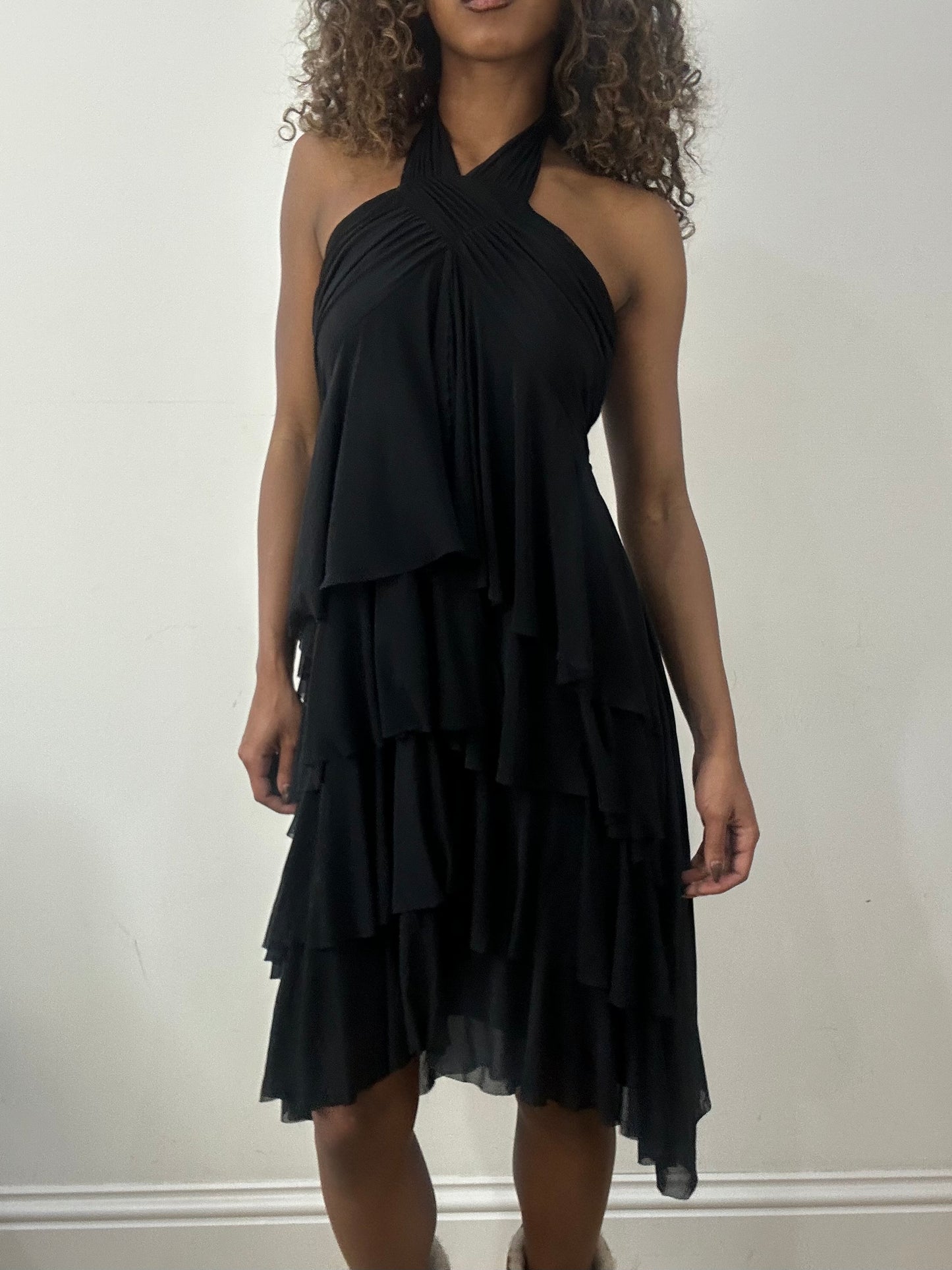 vintage edit: valentine’s day | small black asymmetric midi dress