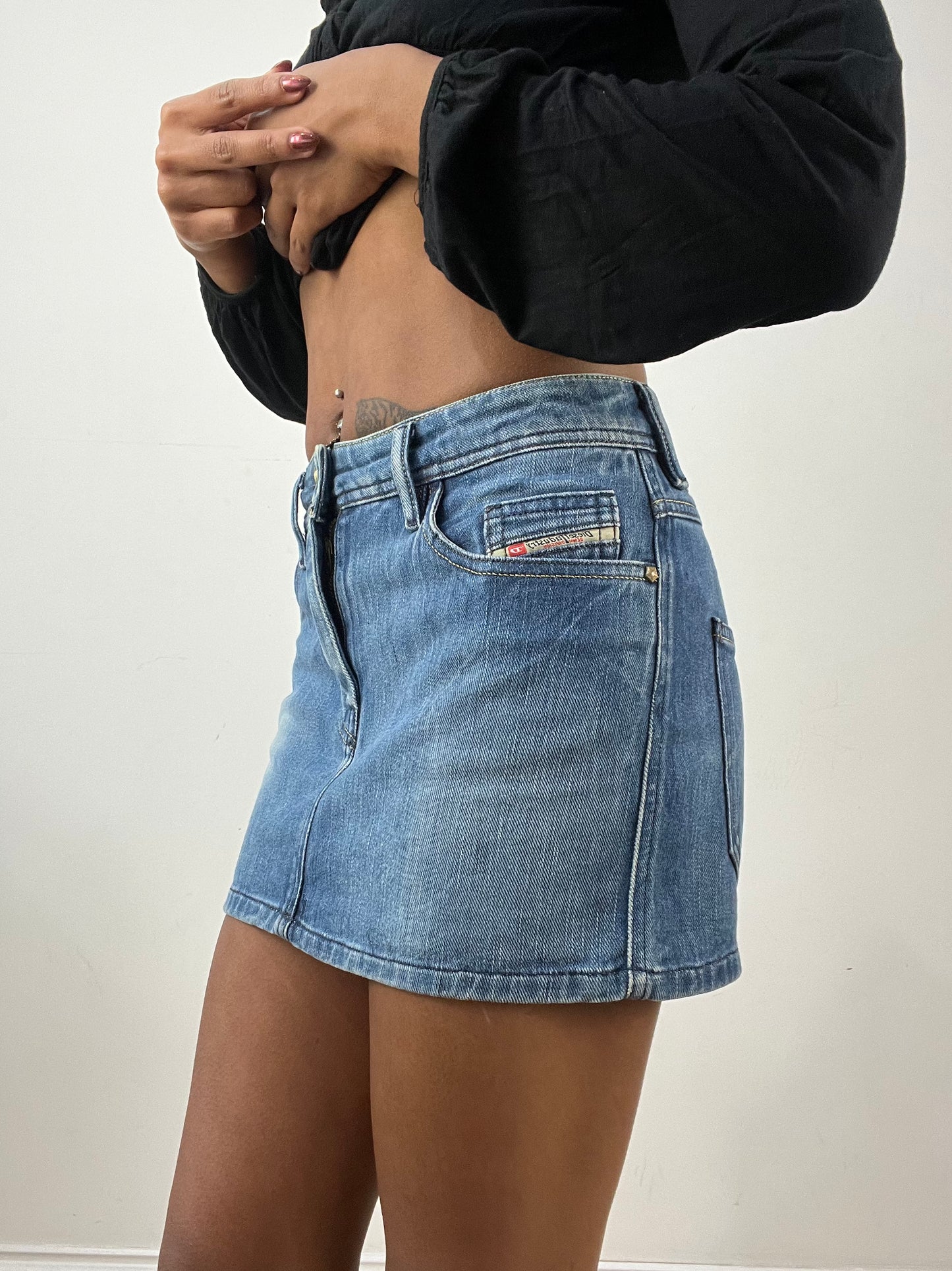 vintage edit thirty-four | extra small blue diesel denim mini skirt