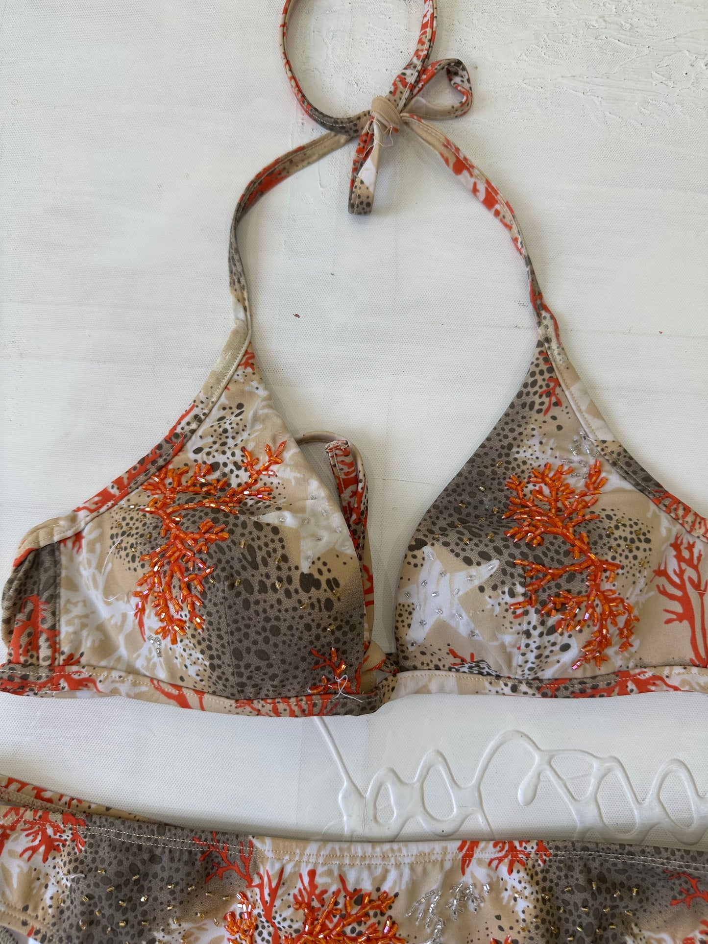 festival drop | small orange calzedonia embroidered bikini set