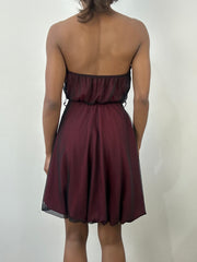 romantic grunge edit | medium red mesh overlay bandeau mini dress