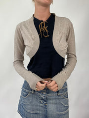 💚 TAYLOR SWIFT DROP | small beige long sleeve knit bolero
