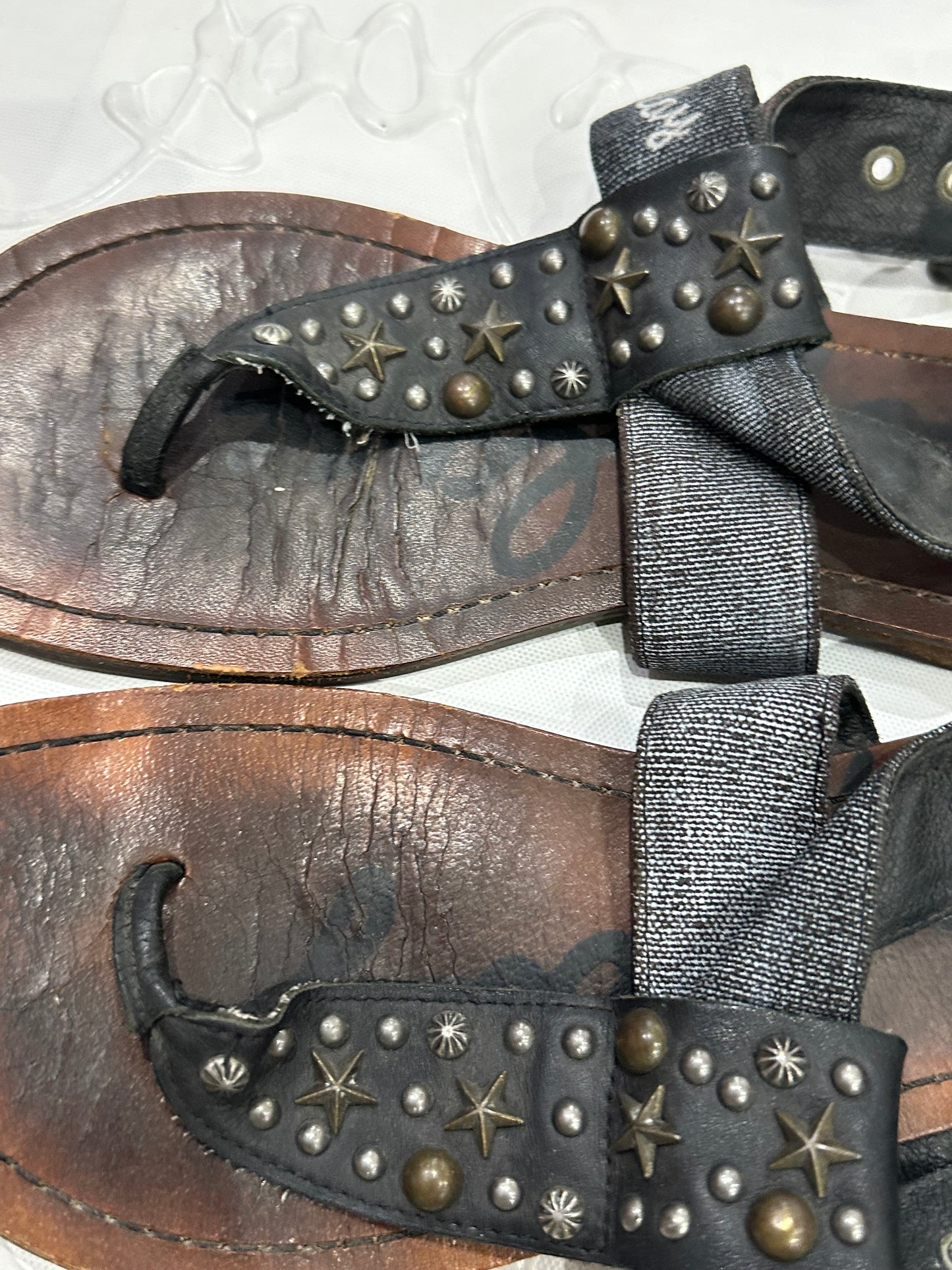 vintage edit: fashion week | UK6 black replay gladiator sandals
