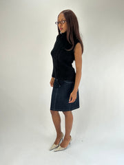 WINTER FAVOURITES | small blue denim midi skirt