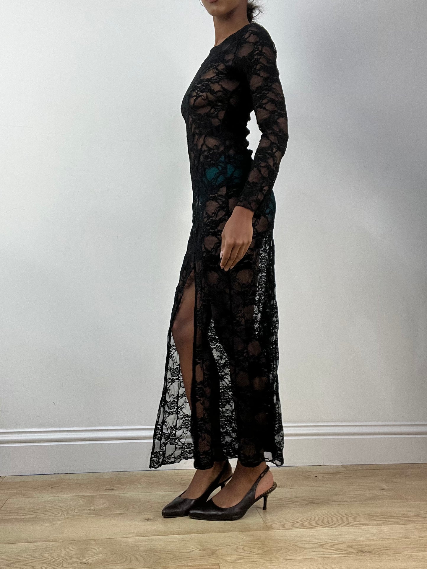 BEST PICKS | small black sheer lace maxi dress