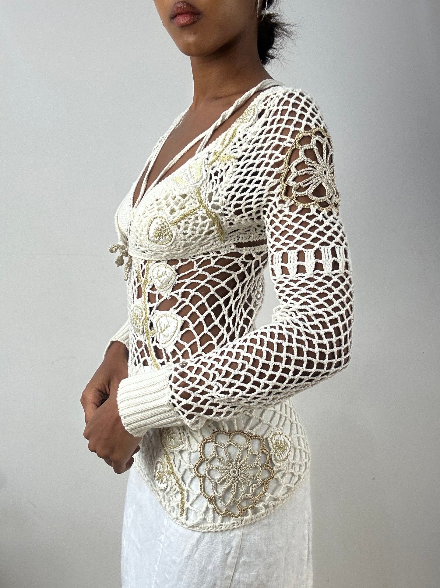 BEST PICKS | extra small white crochet cami and bolero set