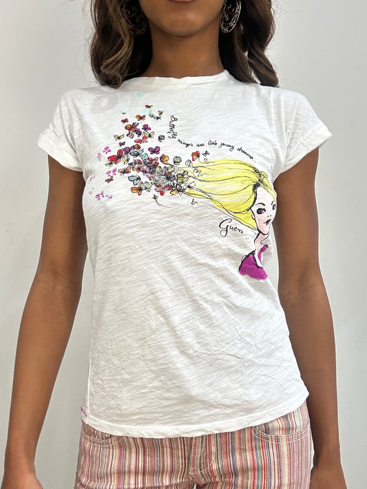 vintage edit: fashion week | small white guess graphic tshirt