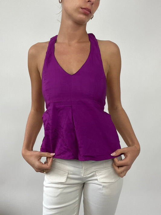 PALM BEACH DROP | small purple reversible halterneck top