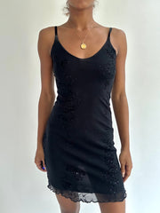 BEST PICKS | small black mesh overlay mini dress